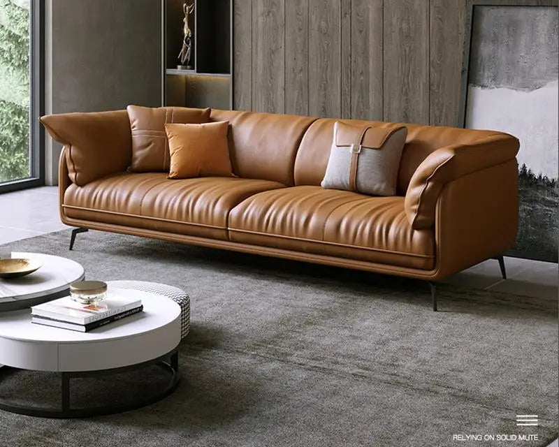Conjunto de muebles de sofá de cuero para sala de estar moderna
