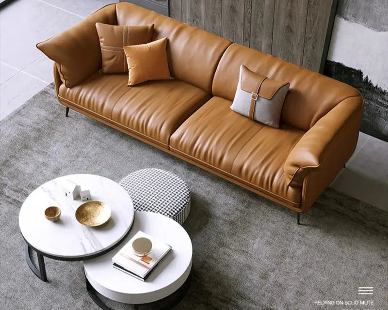 Conjunto de muebles de sofá de cuero para sala de estar moderna