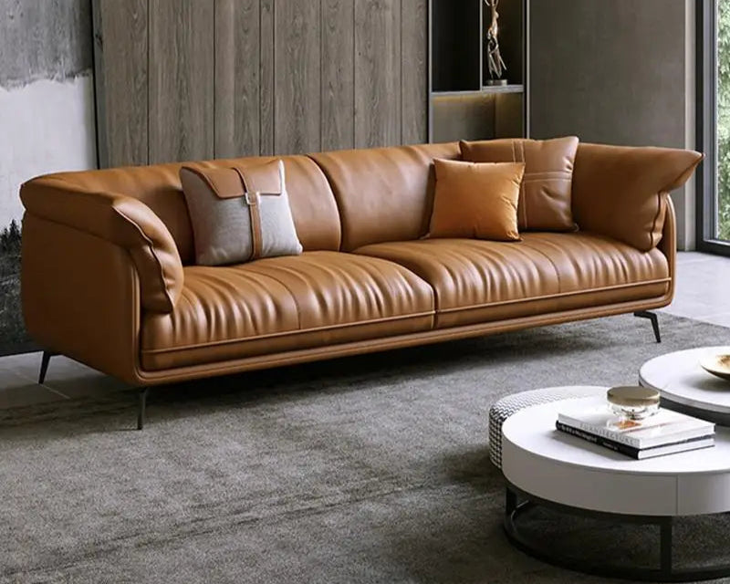 Conjunto de muebles de sofá de cuero para sala de estar moderna