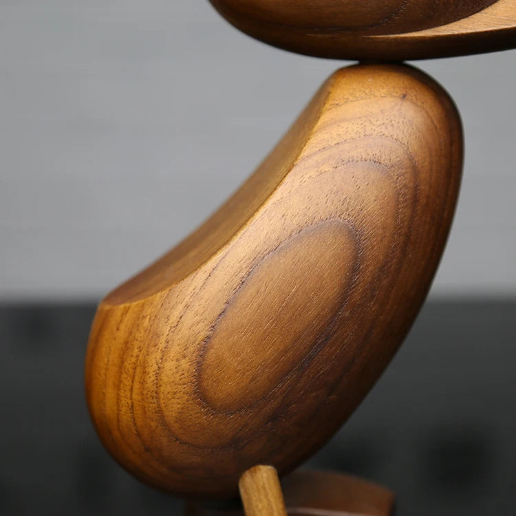 Familia de Patos en esculturas de madera.