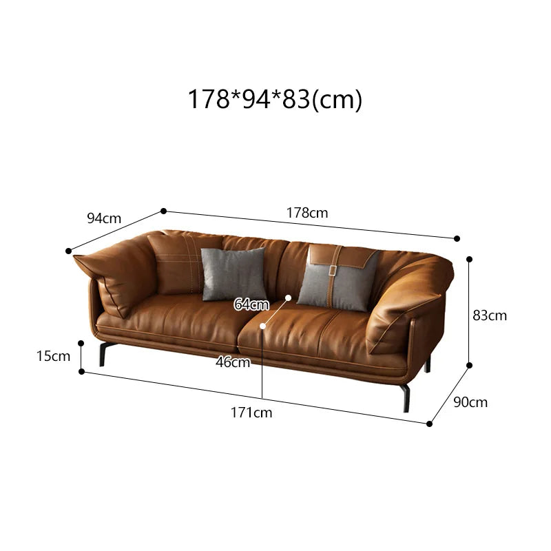 Conjunto de muebles de sofá de cuero para sala de estar moderna
