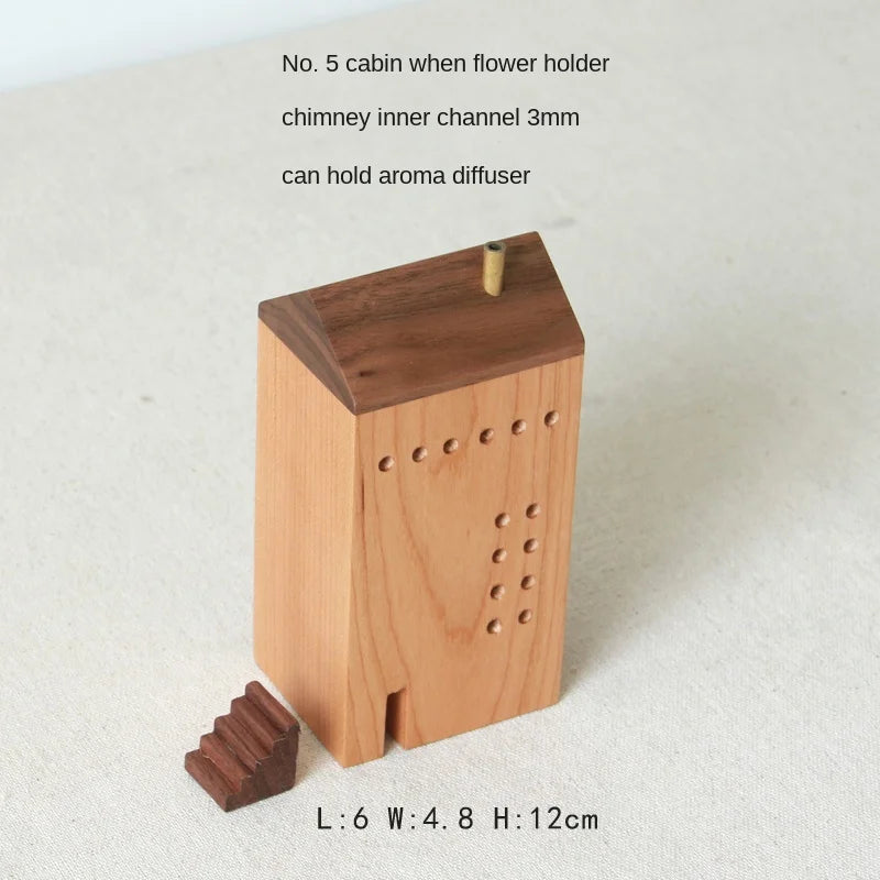 Quemador de incienso japones en escultura de madera