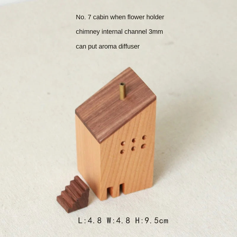 Quemador de incienso japones en escultura de madera