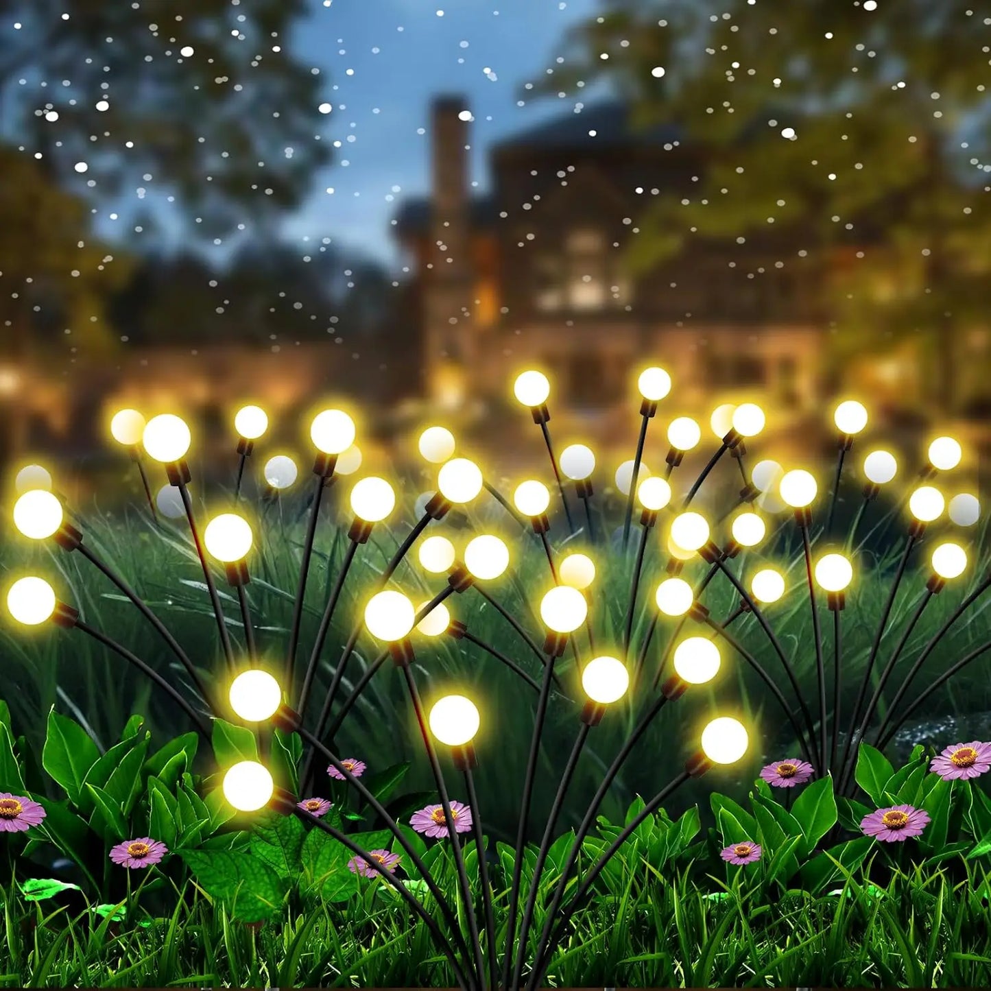luces vibrantes para jardín al aire