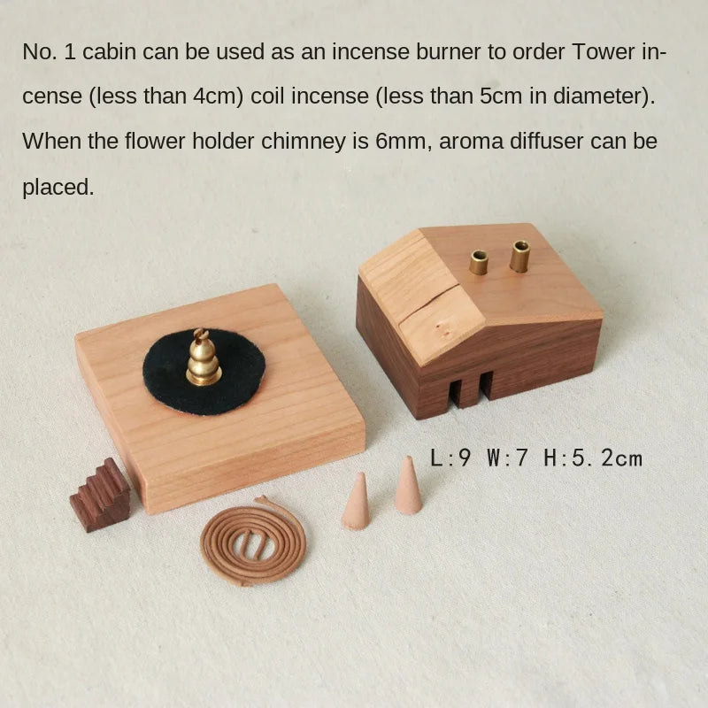 Quemador de incienso japones en escultura de madera