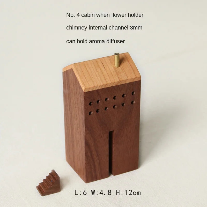 Quemador de incienso japones en escultura de madera