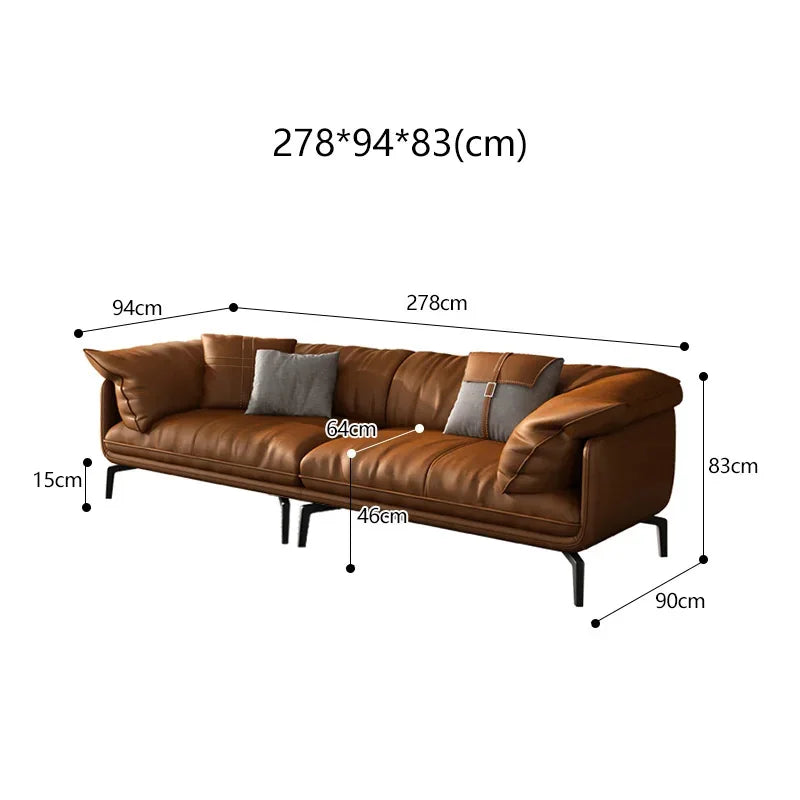 Conjunto de muebles de sofá de cuero para sala de estar moderna