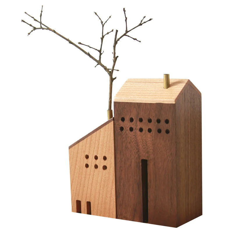 Quemador de incienso japones en escultura de madera